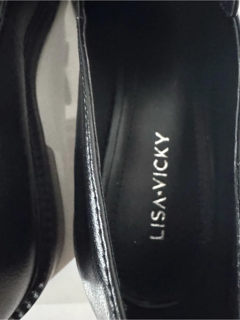 Black Leather Women's Loafers with Gold Bit Accent Size 7.5